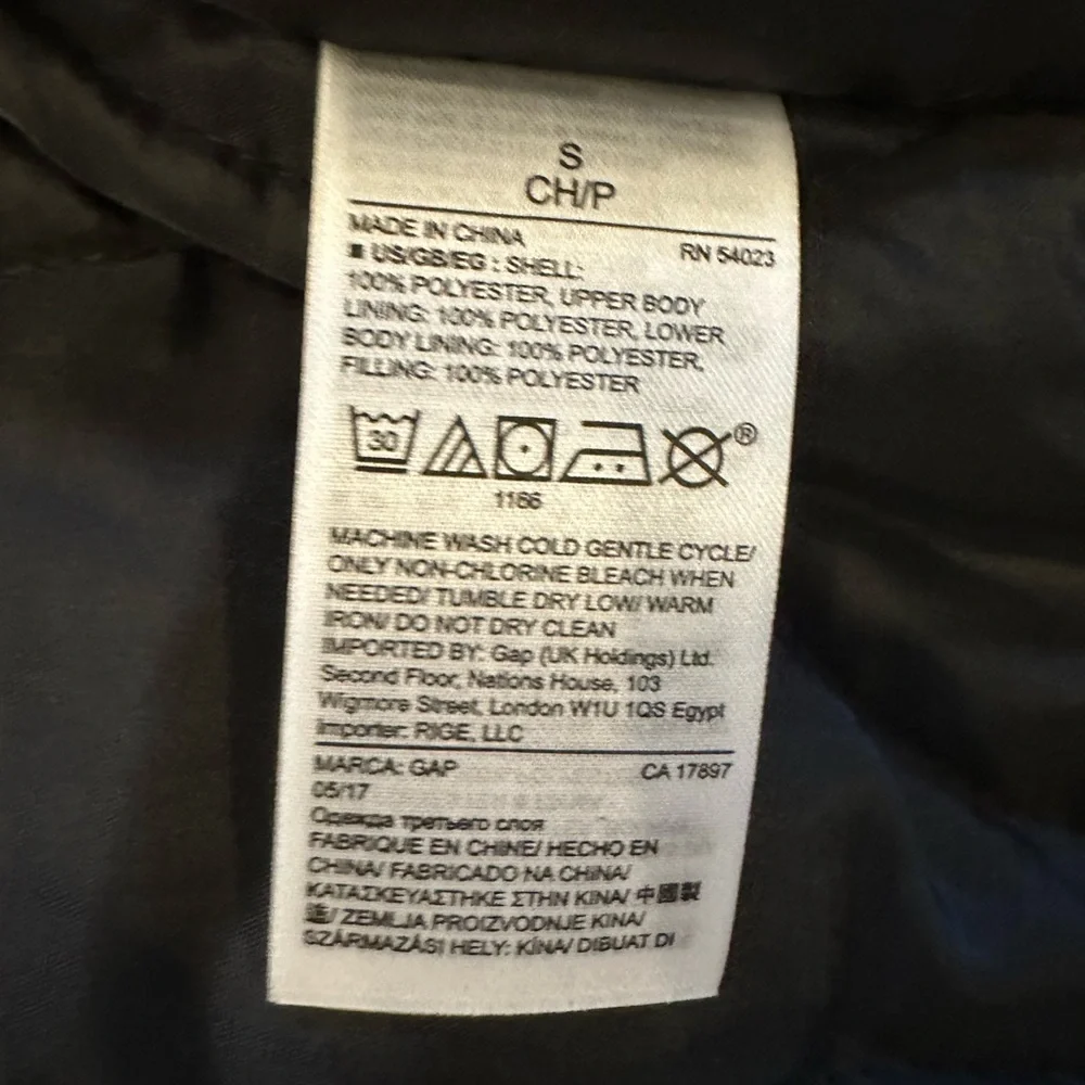 GAP pimaloft black winter coat S - Picture 13 of 14